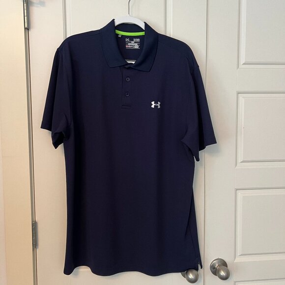 Under Amour short sleeve blue button up polo - Picture 1 of 3